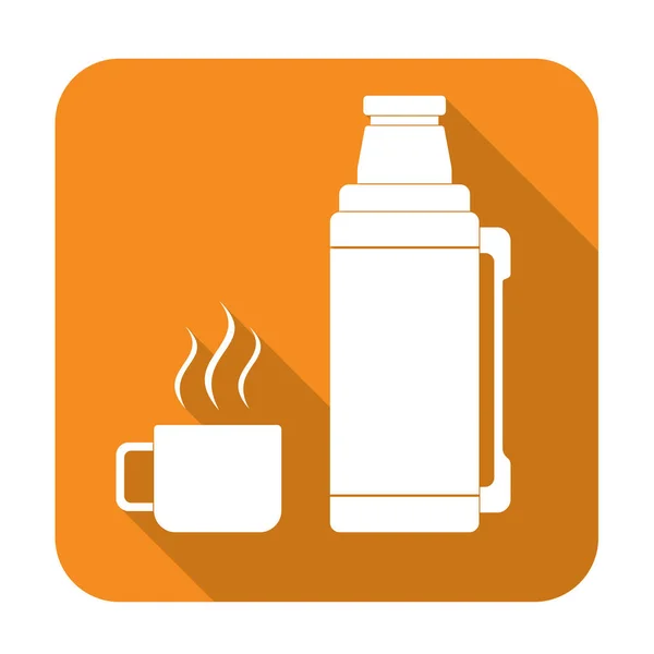 Ícone Recipiente Thermos Camping Equipamento Caminhadas Vector Illustratio —  Vetores de Stock