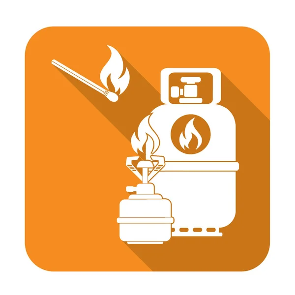 Camping Stove Gas Bottle Icon Vector Vector Illustration — Stock Vector