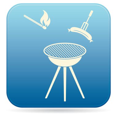 Mangal sucuk simgesi. Vektör çizim