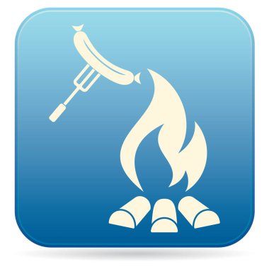 Mangal sucuk simgesi. Vektör çizim