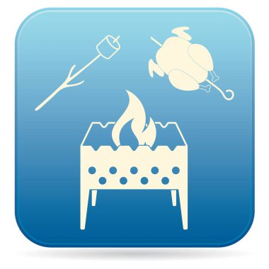 Mangal, Zephyr'i ve tavuk simgesi. Vektör illustratio