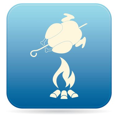 Izgara tavuk simgesi. Vektör illustratio