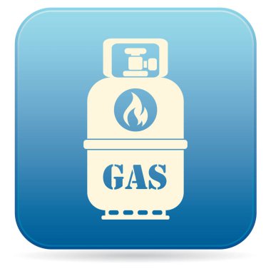 Kamp gaz şişesi simgesi. Düz simgesi izole. Vektör illustratio