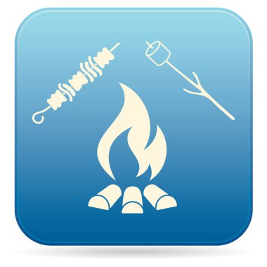 Mangal, Zephyr'i ve Kebap simgesi. Vektör illustratio