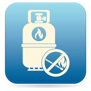 Kamp gaz şişesi simgesi. Düz simgesi izole. Vektör illustratio