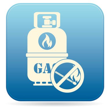 Kamp gaz şişesi simgesi. Düz simgesi izole. Vektör illustratio