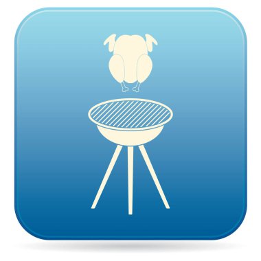 Izgara tavuk simgesi. Vektör illustratio