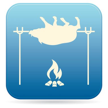 Izgara domuz simgesi. Vektör illustratio