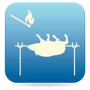 Izgara domuz simgesi. Vektör illustratio