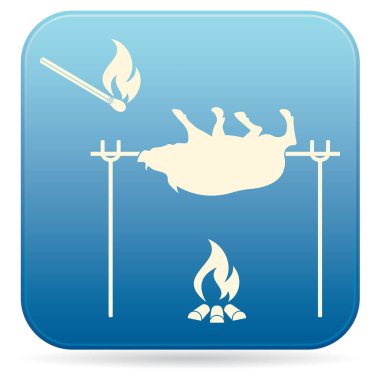 Izgara domuz simgesi. Vektör illustratio