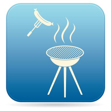 Mangal sucuk simgesi. Vektör çizim