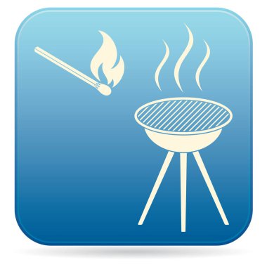 Barbekü simgesi. Düz vektör illustratio