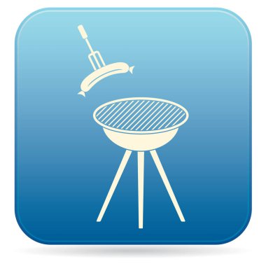 Mangal sucuk simgesi. Vektör çizim