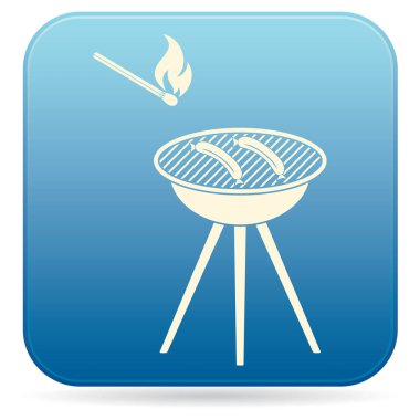 Mangal sucuk simgesi. Vektör çizim