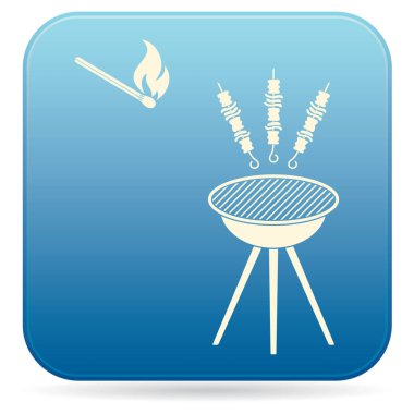 Izgara Kebap simgesi. Vektör illustratio