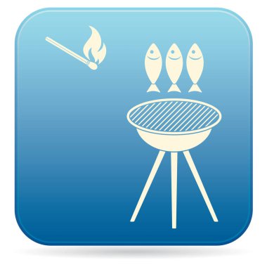 Izgara balık simgesi. Vektör illustratio