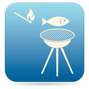 Izgara balık simgesi. Vektör illustratio