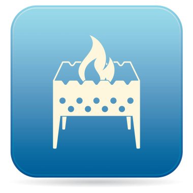 Kamp mangal simgesi. Vektör illustratio