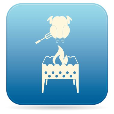 Mangal şiş ve tavuk simgesi. Vektör illustratio