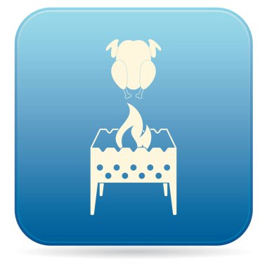 Mangal şiş ve tavuk simgesi. Vektör illustratio