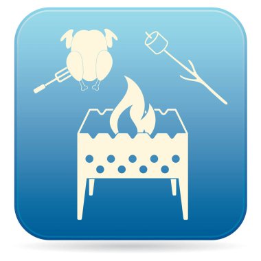 Mangal, Zephyr'i ve tavuk simgesi. Vektör illustratio