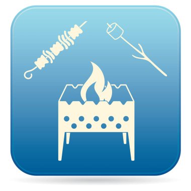 Mangal, Zephyr'i ve Kebap simgesi. Vektör illustratio