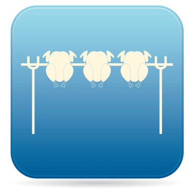 Izgara tavuk simgesi. Vektör illustratio