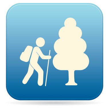 Simge illüstrasyon izole vektör işareti işaret hiking