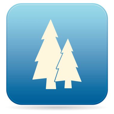 Köknar ağaçları orman düz simgesi 