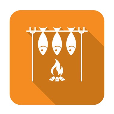 Izgara balık simgesi. Vektör illustratio