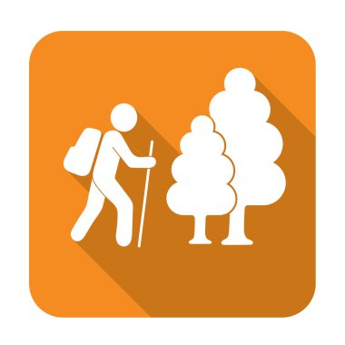 Simge illüstrasyon izole vektör işareti işaret hiking