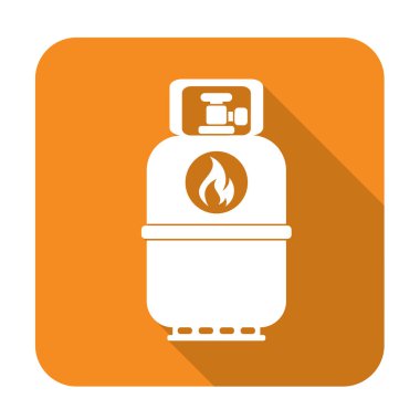 Kamp gaz şişesi simgesi. Düz simgesi izole. Vektör illustratio