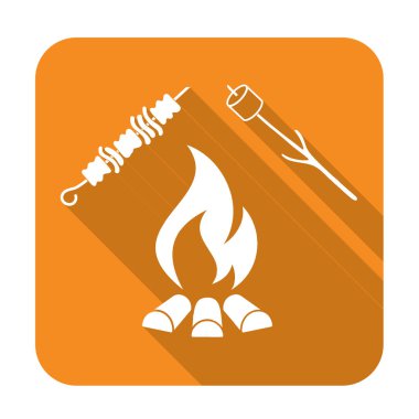 Mangal, Zephyr'i ve Kebap simgesi. Vektör illustratio