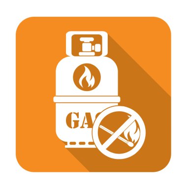 Kamp gaz şişesi simgesi. Düz simgesi izole. Vektör illustratio