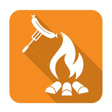 Mangal sucuk simgesi. Vektör çizim