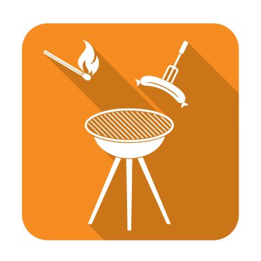 Mangal sucuk simgesi. Vektör çizim