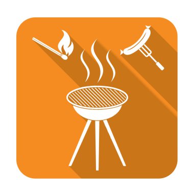 Mangal sucuk simgesi. Vektör çizim