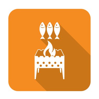 Izgara balık simgesi. Vektör illustratio