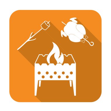 Mangal, Zephyr'i ve tavuk simgesi. Vektör illustratio