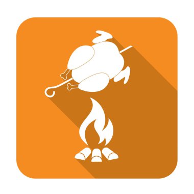 Izgara tavuk simgesi. Vektör illustratio