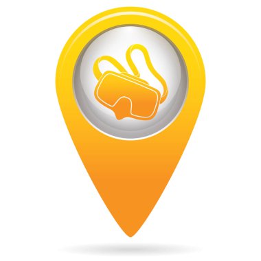 Dalış maske simgesi izole. Vektör illustratio