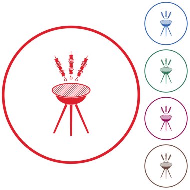 Izgara Kebap simgesi. Vektör illustratio
