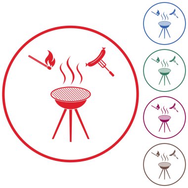 Mangal sucuk simgesi. Vektör çizim