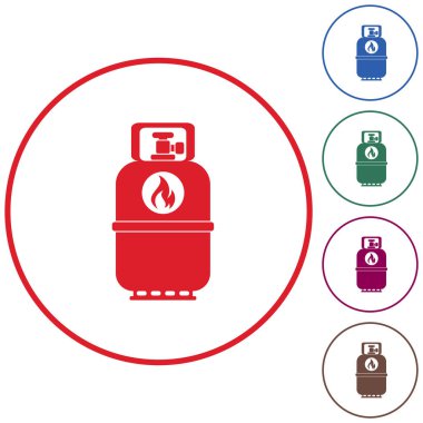 Kamp gaz şişesi simgesi. Düz simgesi izole. Vektör illustratio