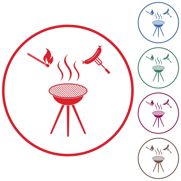 Mangal sucuk simgesi. Vektör çizim