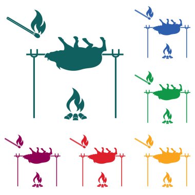 Izgara domuz simgesi. Vektör illustratio