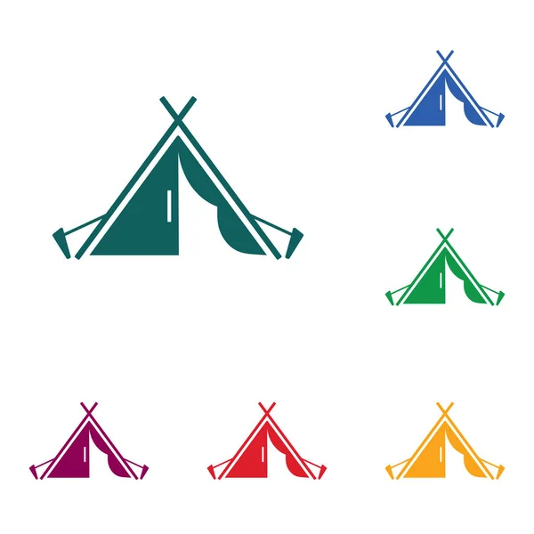 Стилизованная Икона Туристической Палатки Векторные Иллюстрации — стоковый вектор
