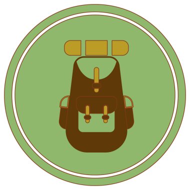 Sırt çantası simgesini illüstrasyon izole vektör işaret imzalamak