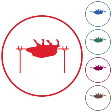 Izgara domuz simgesi. Vektör illustratio