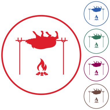 Izgara domuz simgesi. Vektör illustratio